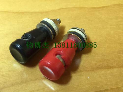 弹簧式接线柱红黑接线端子6A上海阳刚压接式塑料接线铜柱JST01