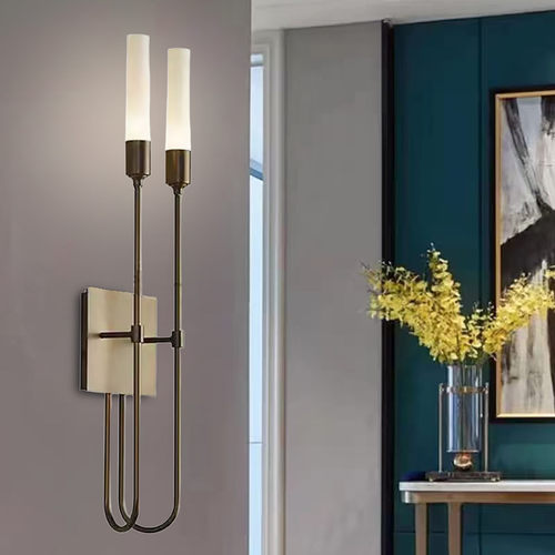 法式轻奢简约全铜壁灯背景墙客厅