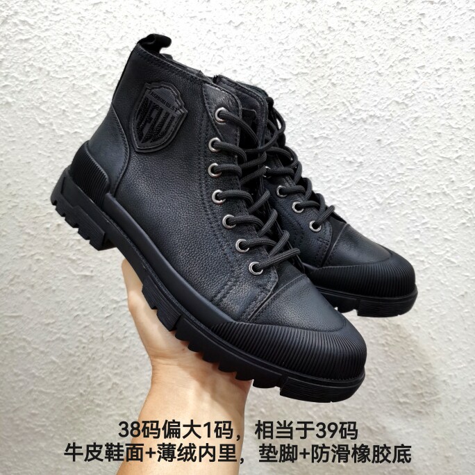 特价秒广州产头层牛皮短靴真皮骑士靴休闲英伦靴复古马丁靴绒里靴