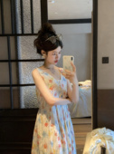 PINKMOON 长裙 碎花连衣裙女法式 花卉女孩 夏季