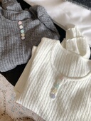 PINKMOON 多宝扣打底衫 两色麻花秋冬保暖内搭上衣