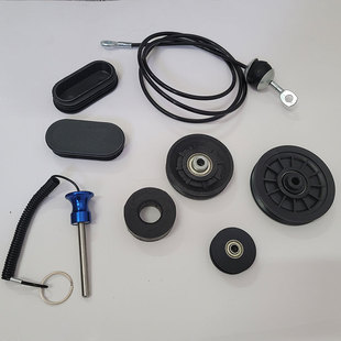 健身器材房器材配件滑轮钢丝绳铝合金插销管塞套减震垫水泥配重块