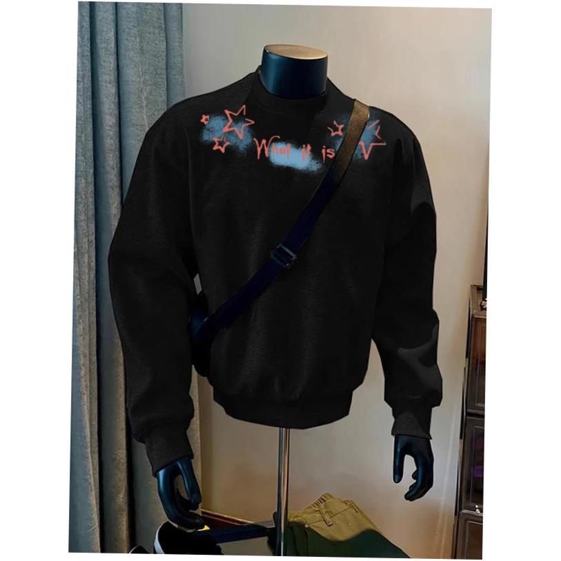 春秋美式潮牌圆领外套卫衣男女