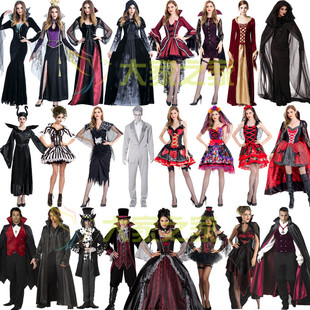 舞台服装 女巫服欧洲复古宫廷长裙恶魔装 万圣节cosplay吸血鬼服装