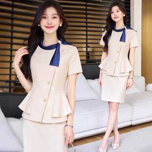 职业装西装套装女夏季短袖气质女神范高端美容师美容院店长工作服