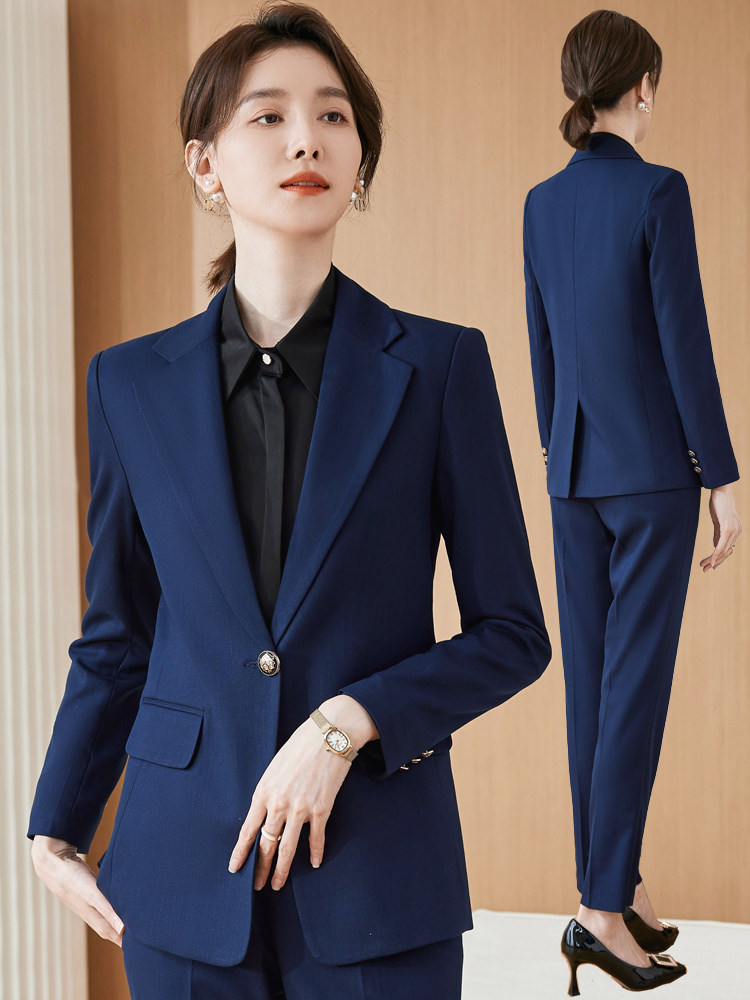 职业套装女中介销售西服套裤面试正装银行美容院酒店前台工作服冬