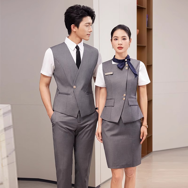 马甲套装工作服女2025夏季气质高级感会所服务员珠宝金店职业制服