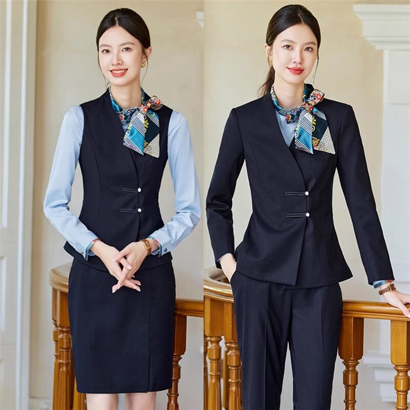 酒店服务员工作服空姐前台职业套装美容师工作服美容院服装女秋冬