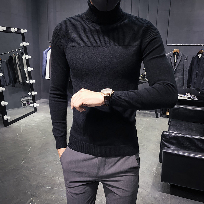 高领毛衣男韩版修身秋冬季纯色打底衫内搭套头线衣青年黑色针织衫|ruв категории Мужская одежда, свитер/свитер - от Buy2taobao.com для оказания профессиональной услуги покупки агента Taobao
