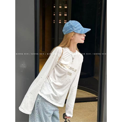 珍珠图案字母刺绣烫钻棒球帽