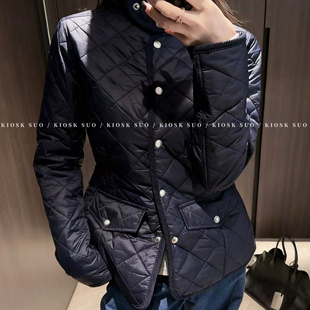 KIOSK SUO 25FW老钱风简约菱格绗缝大口袋棉服保暖外套上衣女