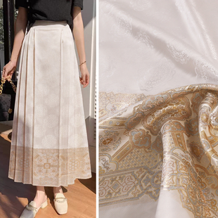 《SY021四通八达》明制汉服马面裙面料国风暗纹织金妆花提花布