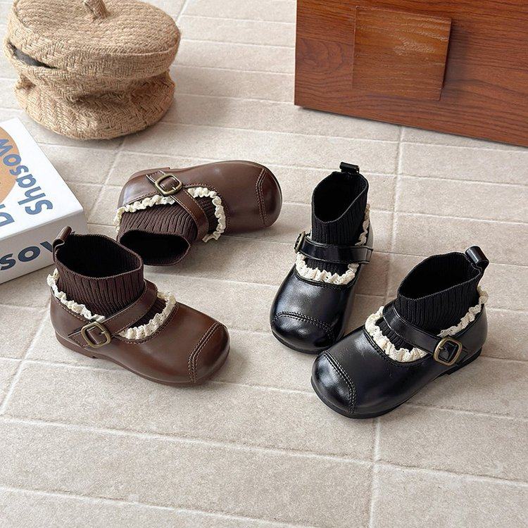 韩版女童袜靴2025秋冬新款芭蕾风花边靴子儿童公主短靴女宝小皮鞋,童鞋/婴儿鞋/亲子鞋,皮靴,淘宝优惠券,粉丝福利购,淘宝优惠卷