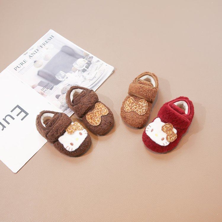 女童kt猫勃肯鞋毛毛鞋25冬季新款