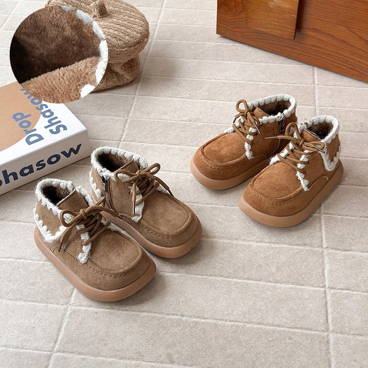 韩版儿童棉靴2025冬新款加绒短靴