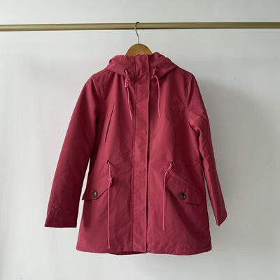 户外冲锋衣防风保暖夹棉衍缝AG25秋冬中长款连帽棉服三防面料