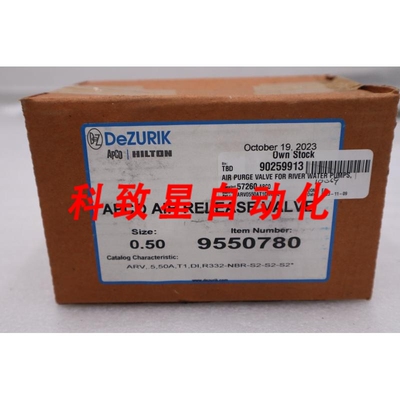 工业配件DEZURIK 9550780 APCO 排气阀DIMENSION 0.5 单位 5582A