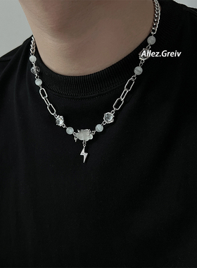 天气云朵闪电项链男女中性小众设计高级感雷阵雨锁骨链颈链配饰