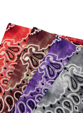 扎染腰果花方巾头巾bandana复古嘻哈黑人欧美街头个性Y2K不褪色