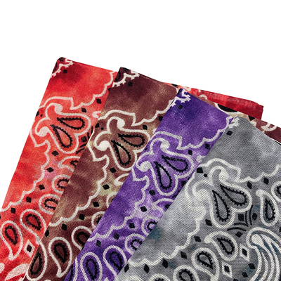 纯棉扎染腰果花方巾小众欧美风