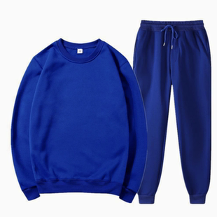 velvet 圆领卫衣休闲裤 with Sportsuit hoodie 纯色抓绒运动服套装