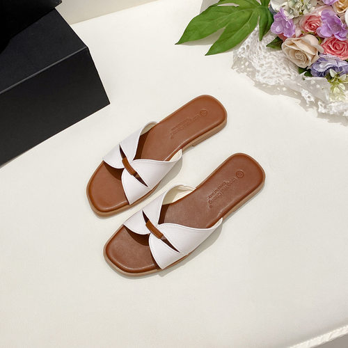 2025新欧美外贸拖鞋女夏季法式外穿Flat Sandals Slippers Women