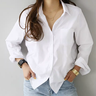 Blouse Tops Female 2022 Button上衣衬衫 Style Fashion 纯色 new