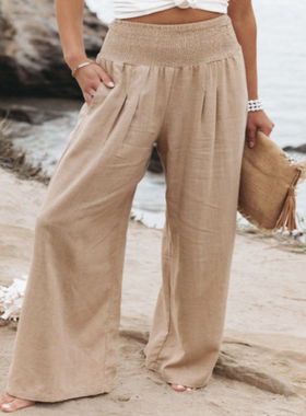 casual wideleg cotton linen slacks春夏休闲宽松阔腿棉麻长裤