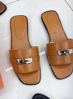 欧美时尚外穿平底TB拖鞋女夏 Summer Flat Slippers Women Slides