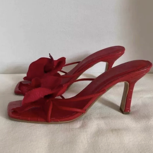 Elegant red high heels sandals party shoes优雅红色高跟鞋凉鞋