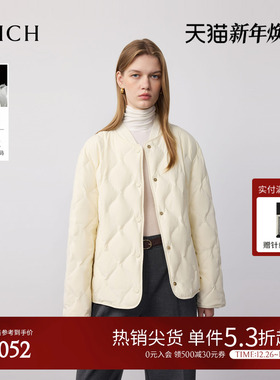 【90%鹅绒】PRICH时尚减龄菱格绗线羽绒服2025冬季新品轻暖外套女