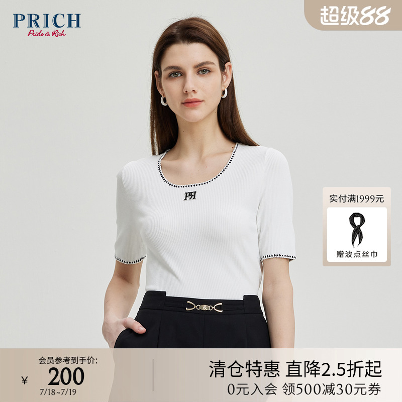 PRICH圆领简约夏季短袖