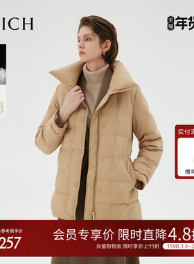 【90鹅绒】PRICH商务翻领短款羽绒服冬季新款保暖收腰外套女
