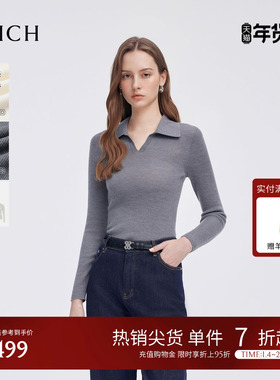 【可机洗美丽诺羊毛】PRICH复古长袖毛针织衫2025新款打底衫女