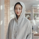 空调房坐月子披肩护肩产妇产后出院防风斗篷带帽连帽子夏季 春夏天