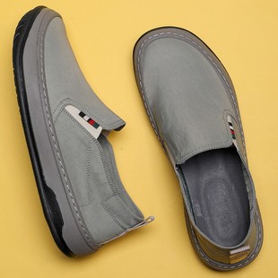 帕达索 男士高品质 懒人一脚蹬 透气布面休闲鞋 220372 Byh