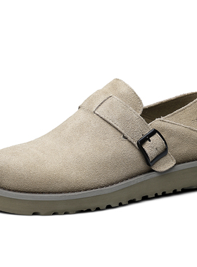 帕达索开车鞋休闲复古勃肯鞋英伦真皮单鞋春新款翻毛皮男鞋250206