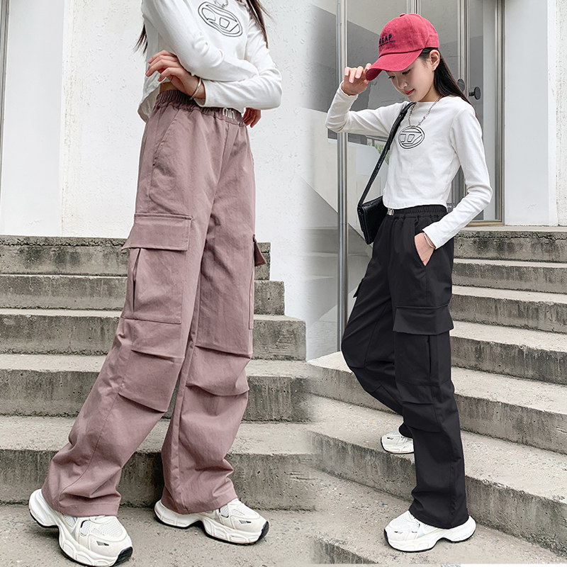 女童工装裤春秋装25新款儿童休闲图片