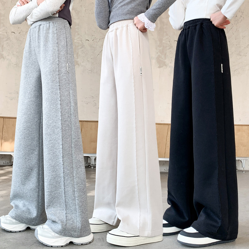 女童裤子春秋款2025新款儿童秋季休闲裤中大童直筒阔腿裤运动裤潮