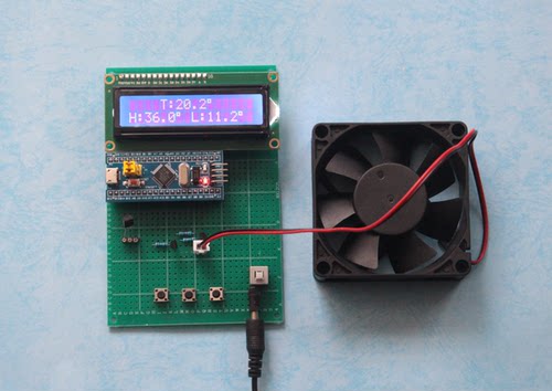 基于STM32单片机的温控风扇设计 DS18B20温度制作系统自动PWM调速