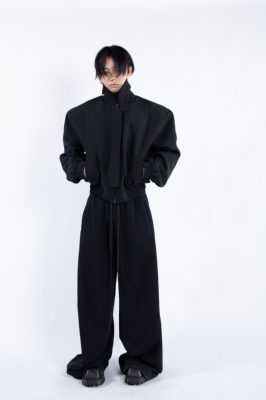 FEAR4FREE立领春秋宽松垫肩夹克