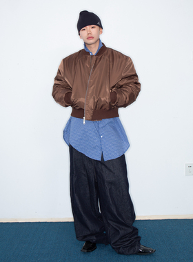 FEAR4FREE 秋冬款复古短宽垫肩棉服Street少年氛围感夹克加棉外套