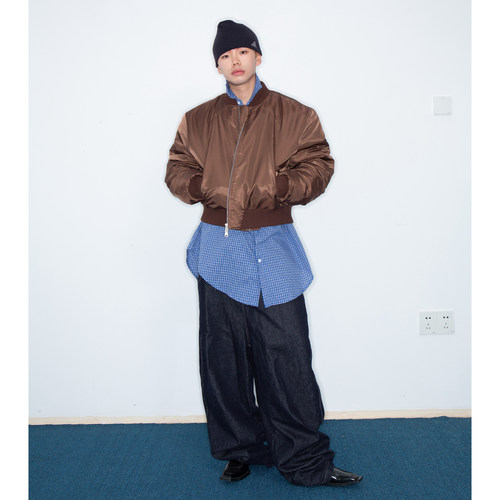 FEAR4FREE 秋冬款复古短宽垫肩棉服Street少年氛围感夹克加棉外套