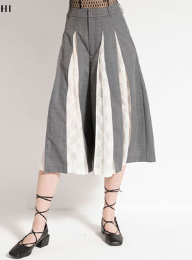 时装周订货 HANCHI 设计师品牌  灰色拼接裙裤