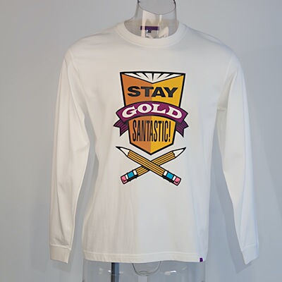 SANTASTIC 日本绝版潮牌  铅笔人印花长袖T恤