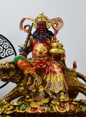 树脂骑虎武财神赵公明供奉客厅家用招财赵元帅神像财神爷佛像摆件