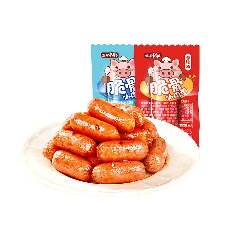 盐津铺子肉枣脆骨鸡肉肠小香肠脆皮肠火腿肠零食小吃休闲食品解馋