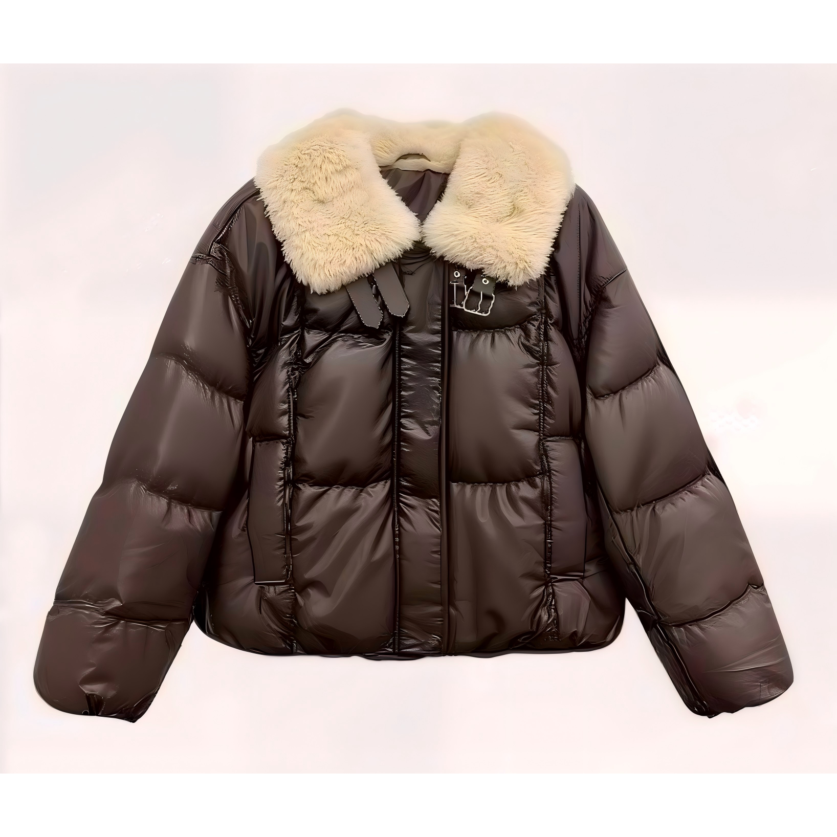 欧倪蜜 OUNIMI颜境时尚韩系chic软糯毛领复古羽绒服 88AW1326