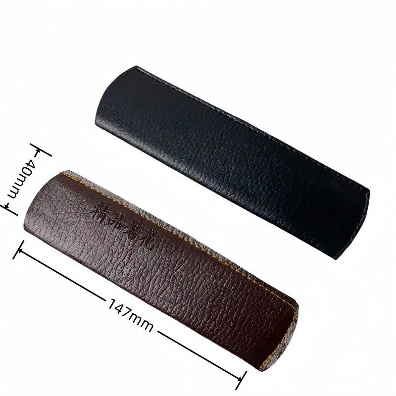 便携老花镜盒皮套折叠360度旋转老花镜眼镜套眼镜盒 按扣皮眼镜袋