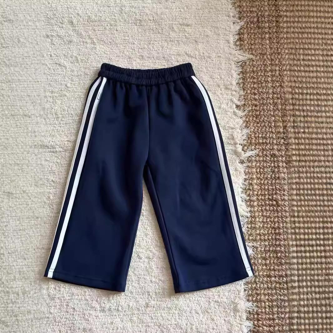 秋季新款儿童休闲校FGG裤男儿女宝宝幼园服裤子织带条长宽松裤运